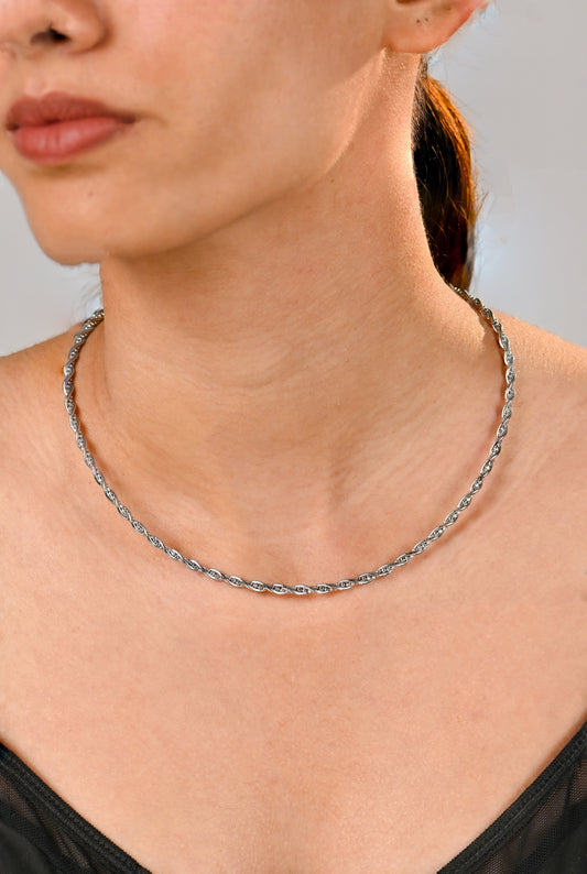 Twinrays Silver Twisted Necklace