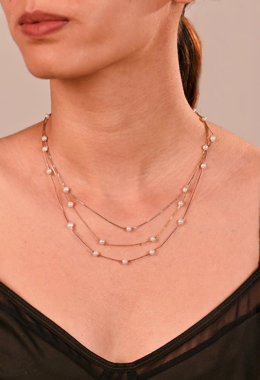 Twinrays Trinity Pearl Necklace