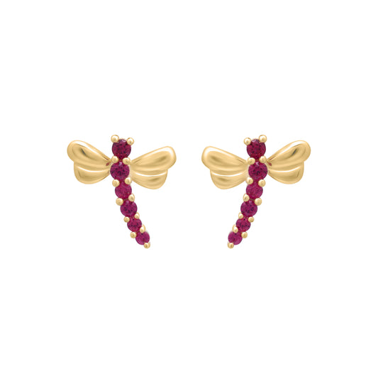 Dragonfly Ruby Grace Necklace and Earring Set