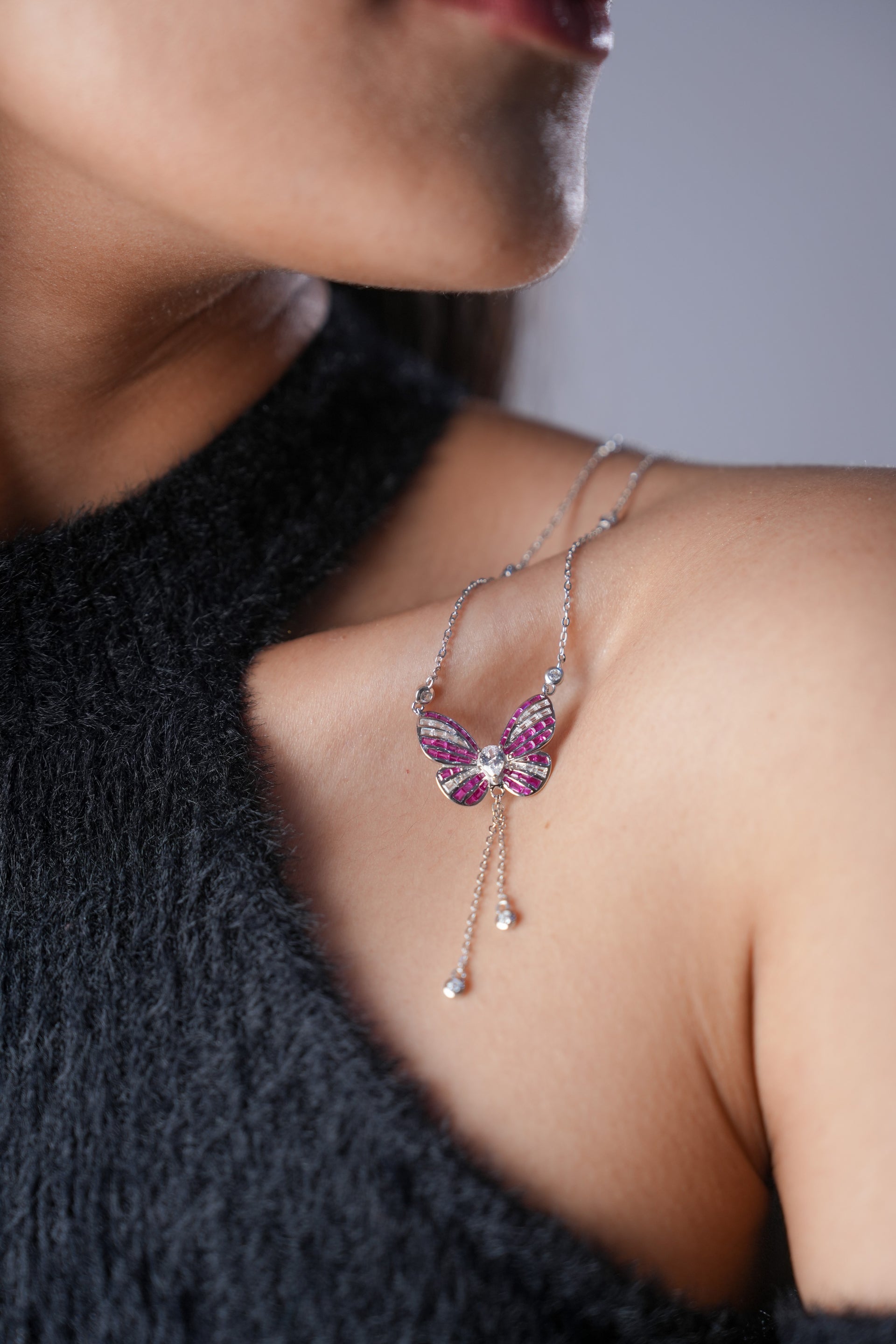 Twinrays Silver Whisper Butterfly Necklace