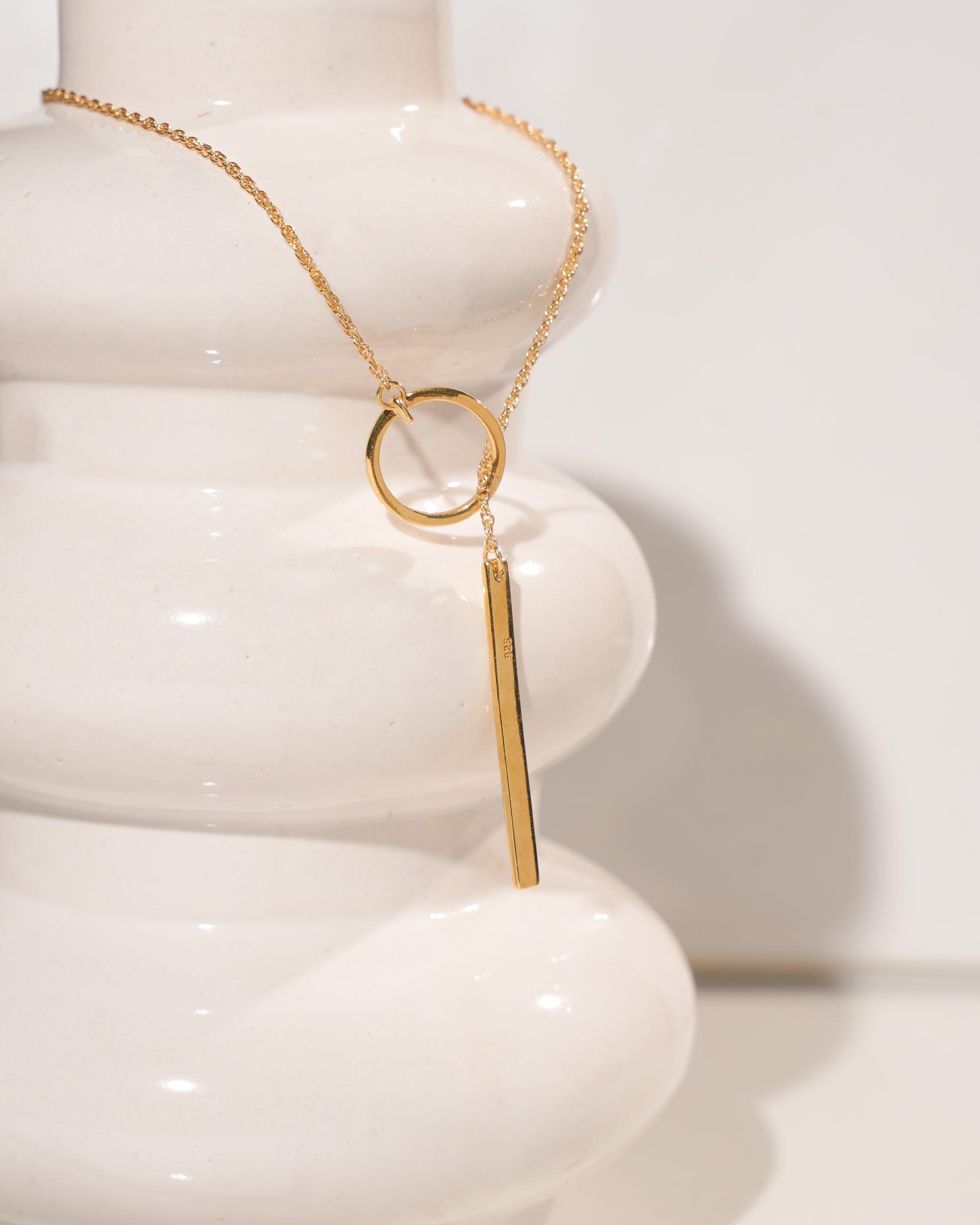 Twinrays Golden Orbit Drop Necklace