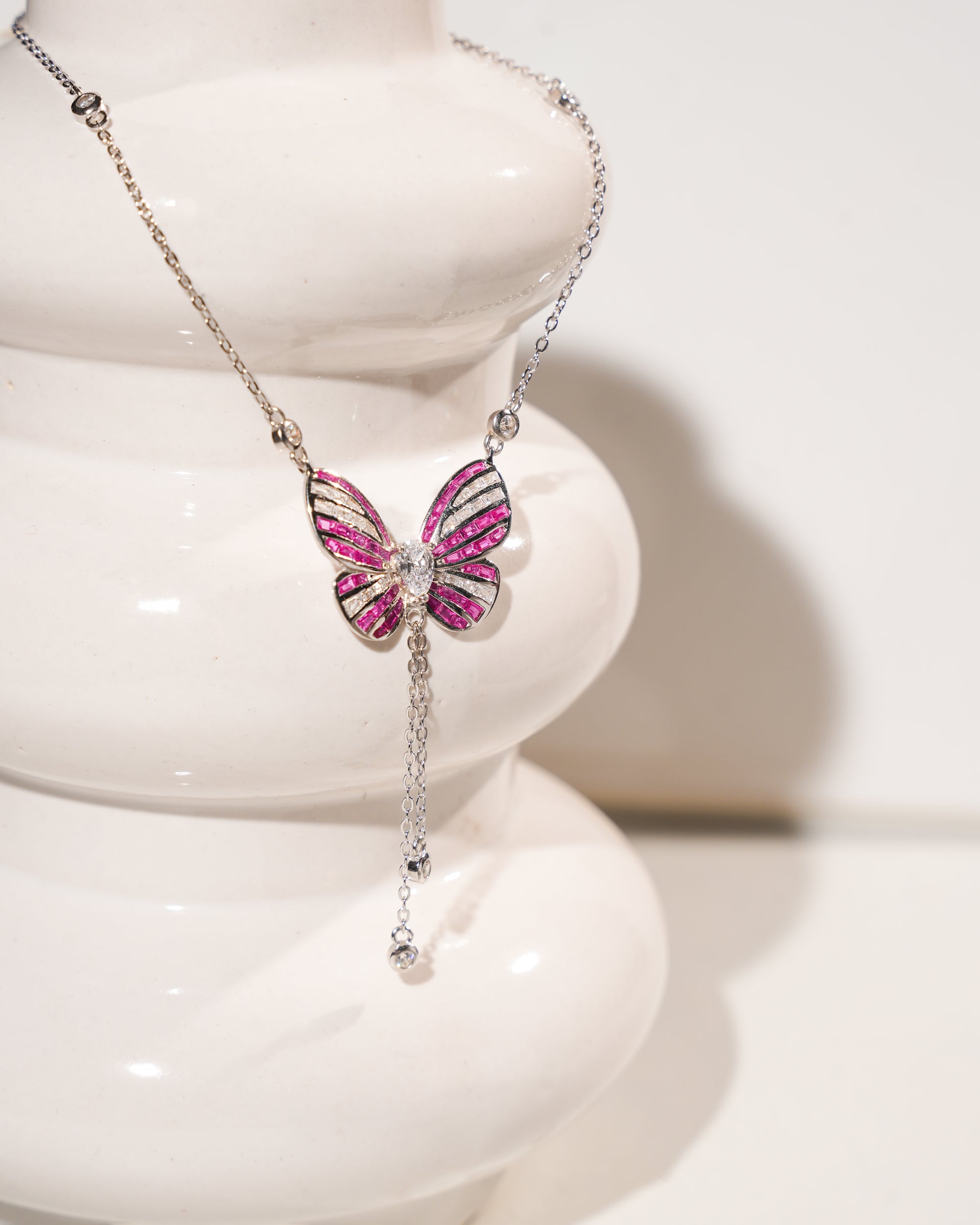 Twinrays Silver Whisper Butterfly Necklace