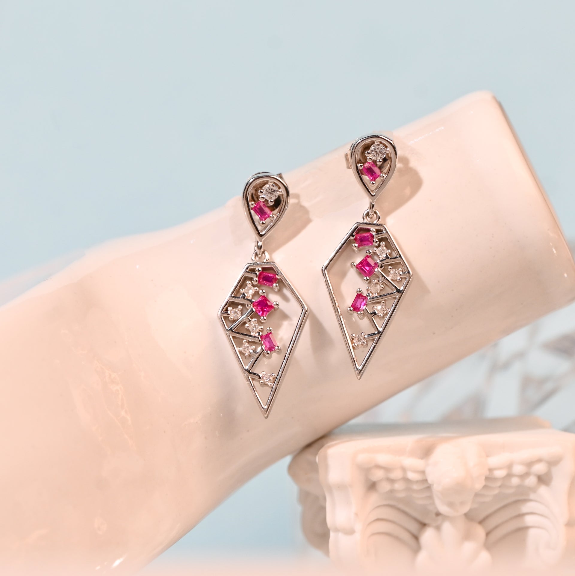 Twinrays Pink Prism Elegance Earrings