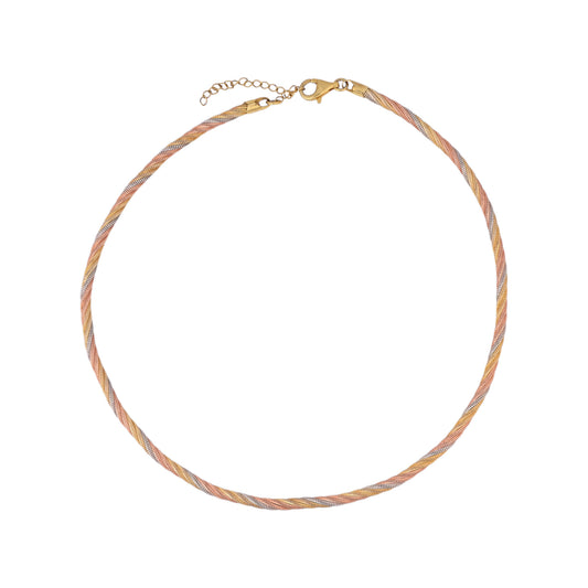 Twinrays Tri-Twisted Silver Necklace