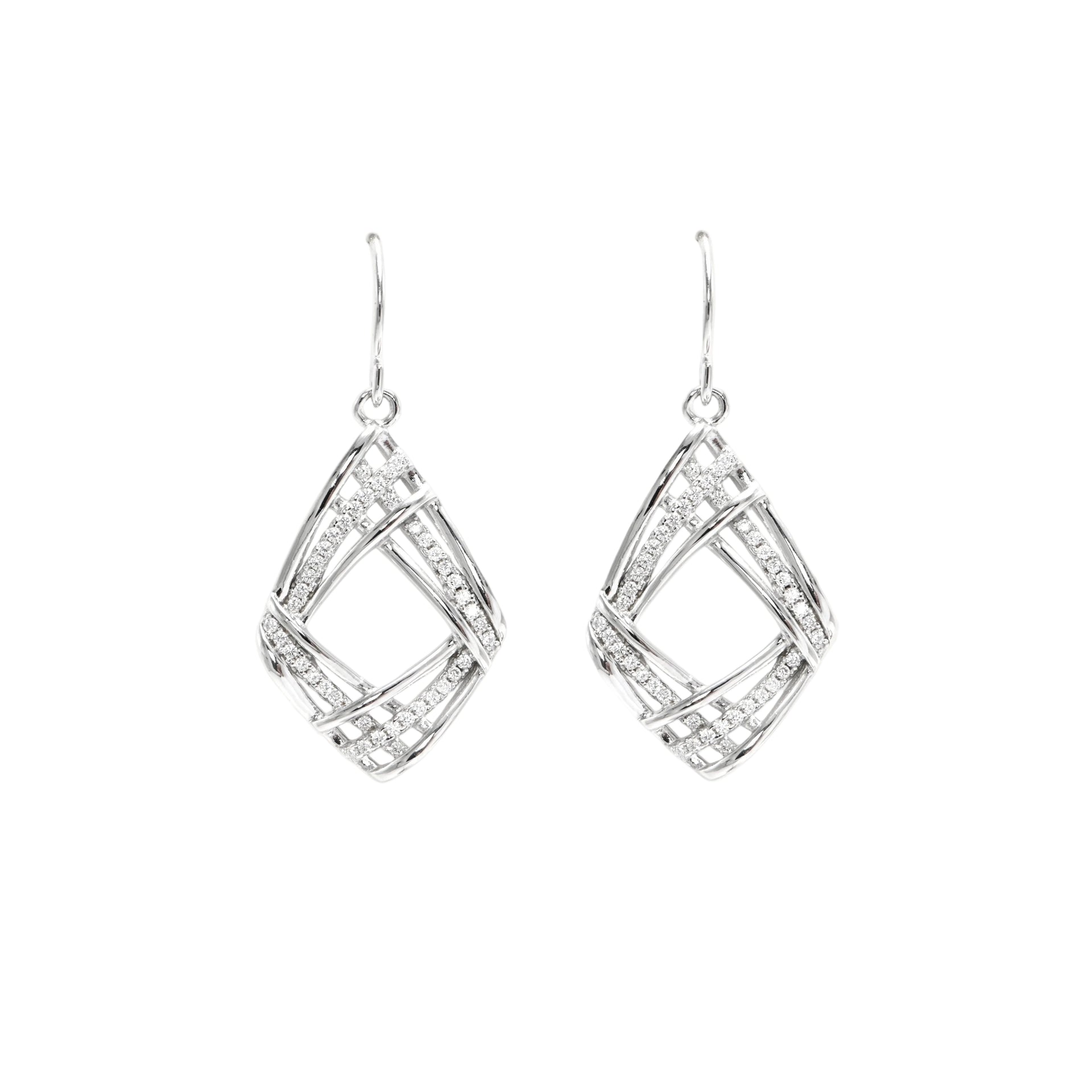 Twinrays Silver Prism Drops Earrings