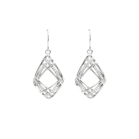 Twinrays Silver Prism Drops Earrings