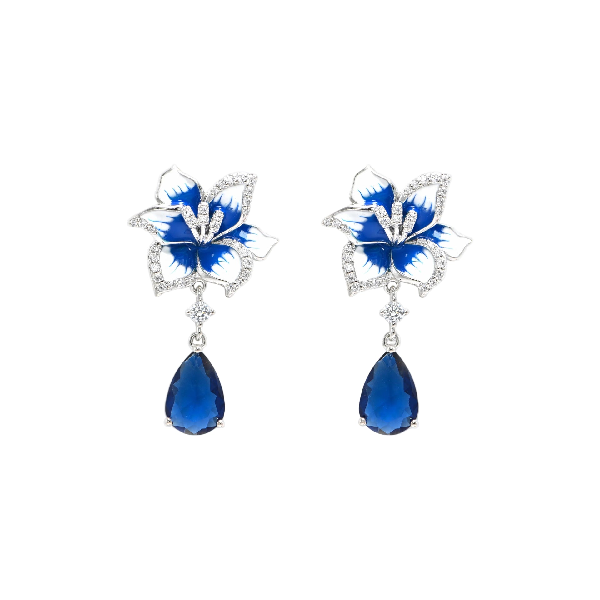 Twinrays Royal Indigo Blossom Earrings
