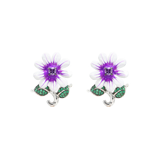 Twinrays Blooming Orchid Studs Earrings