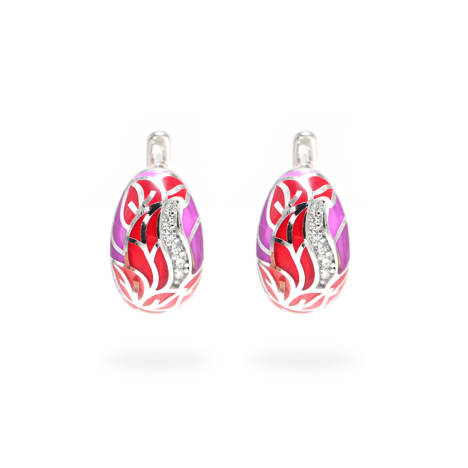 Twinrays Crimson Petal Glow Earrings