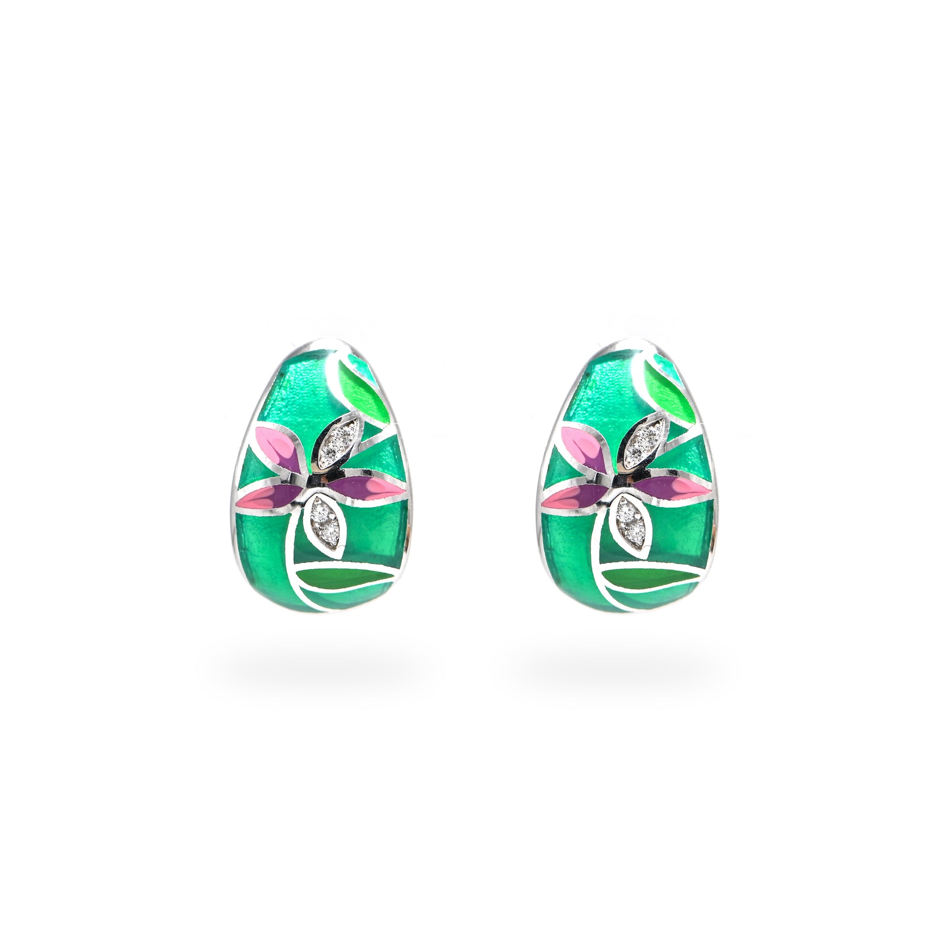 Twinrays Spring Leaf Sparkle Earrings