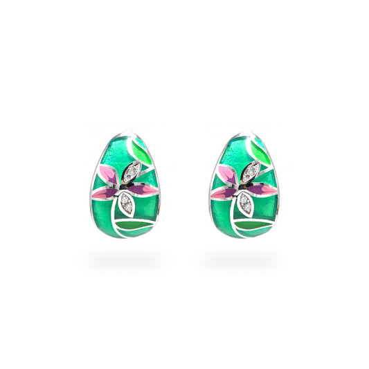 Twinrays Spring Leaf Sparkle Earrings