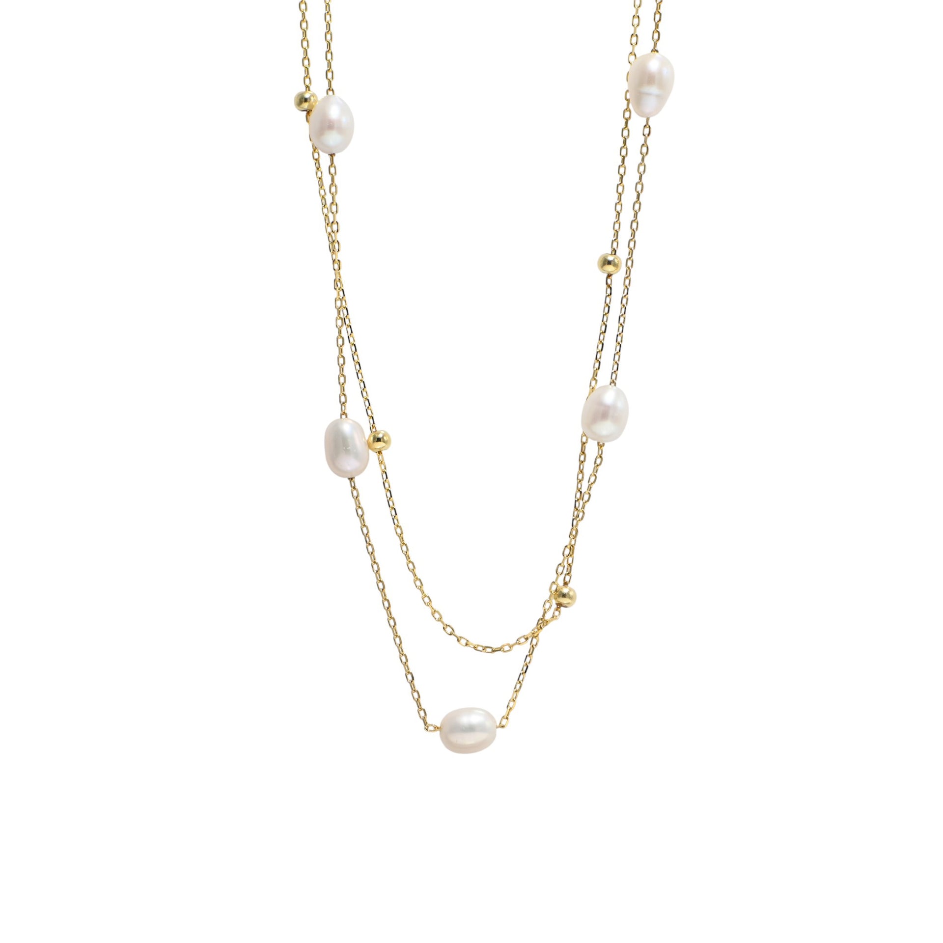 Twinrays Golden Pearl Necklace