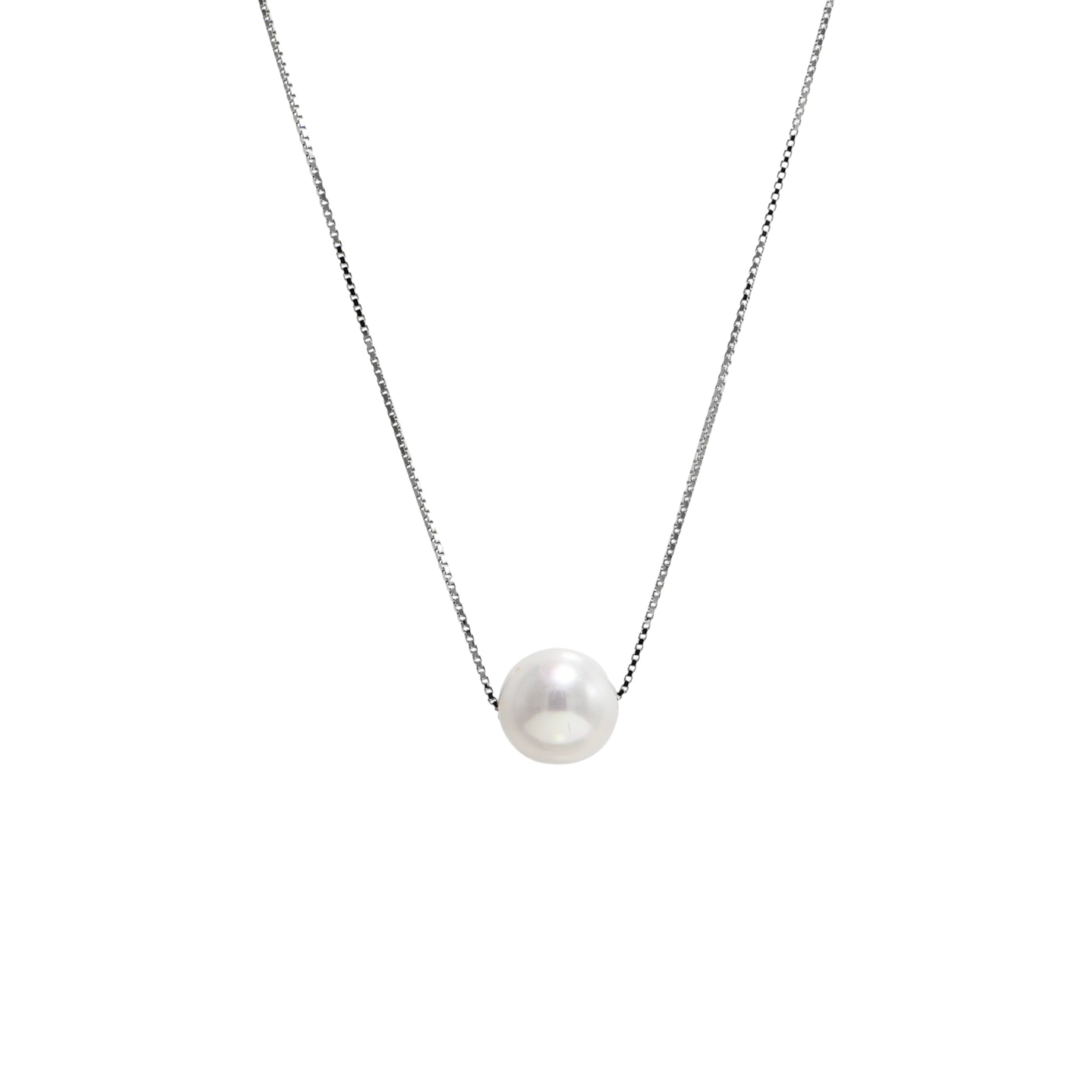 Twinrays Silver Pearl Drop Necklace
