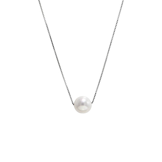 Twinrays Silver Pearl Drop Necklace