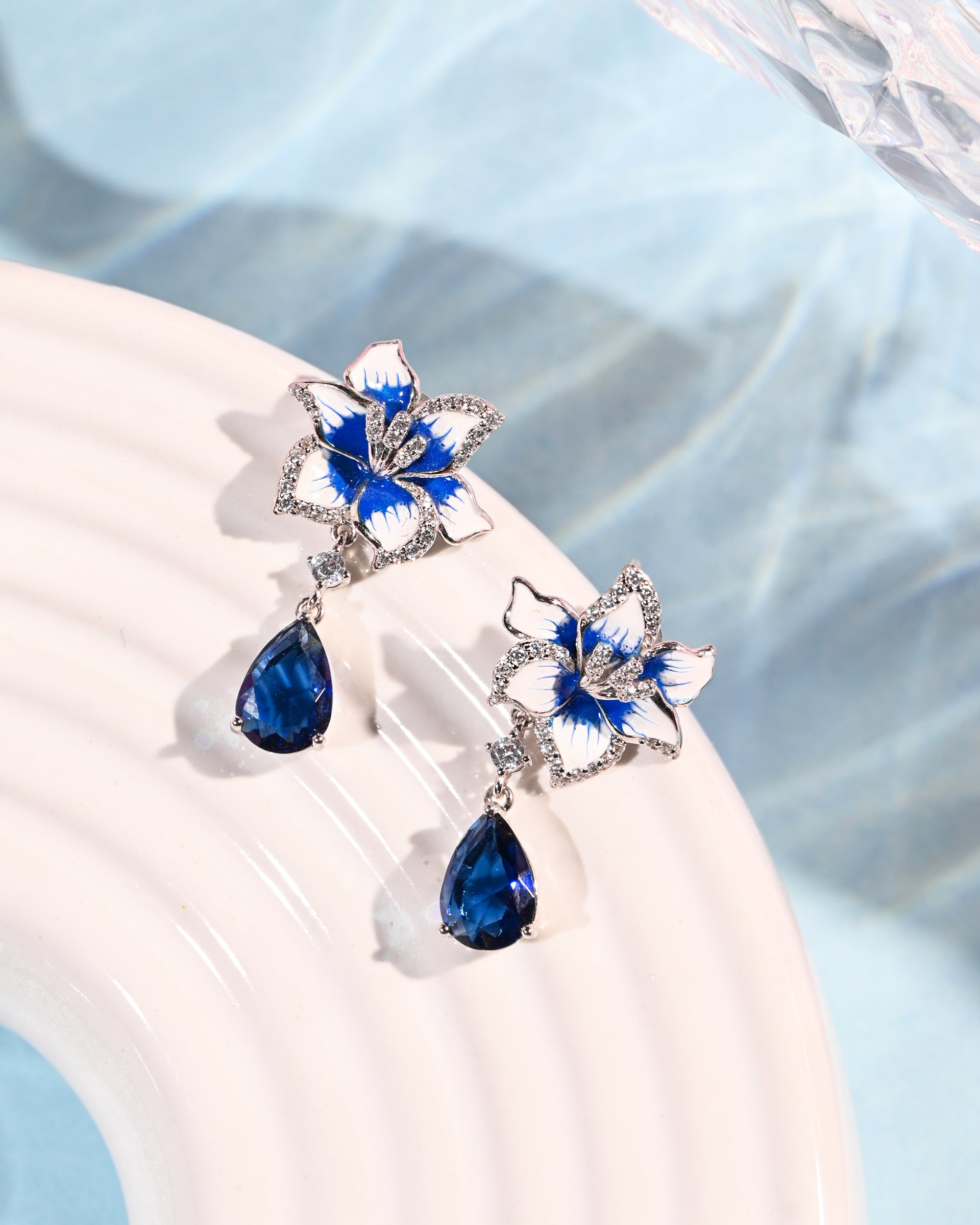 Twinrays Royal Indigo Blossom Earrings