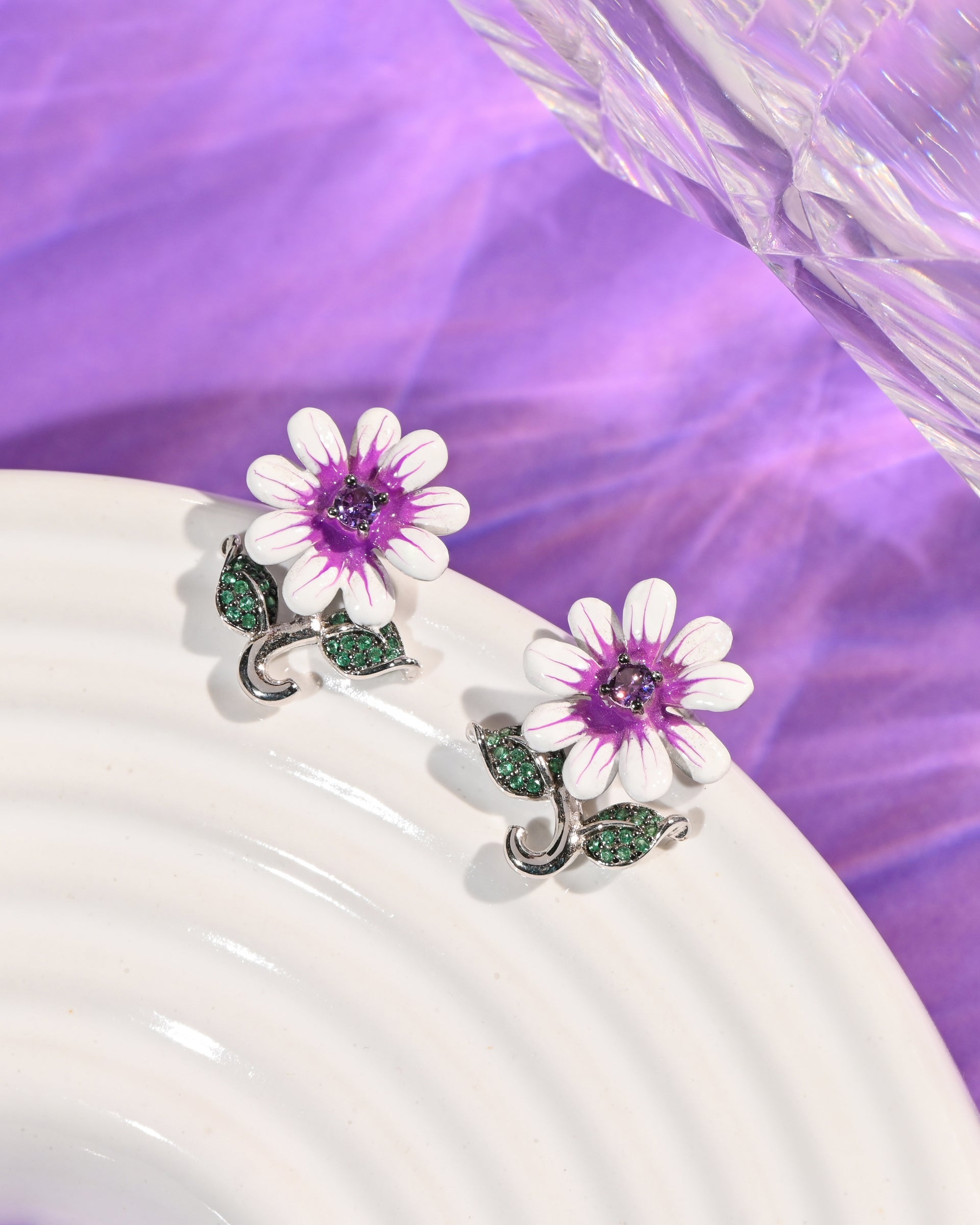 Twinrays Blooming Orchid Studs Earrings
