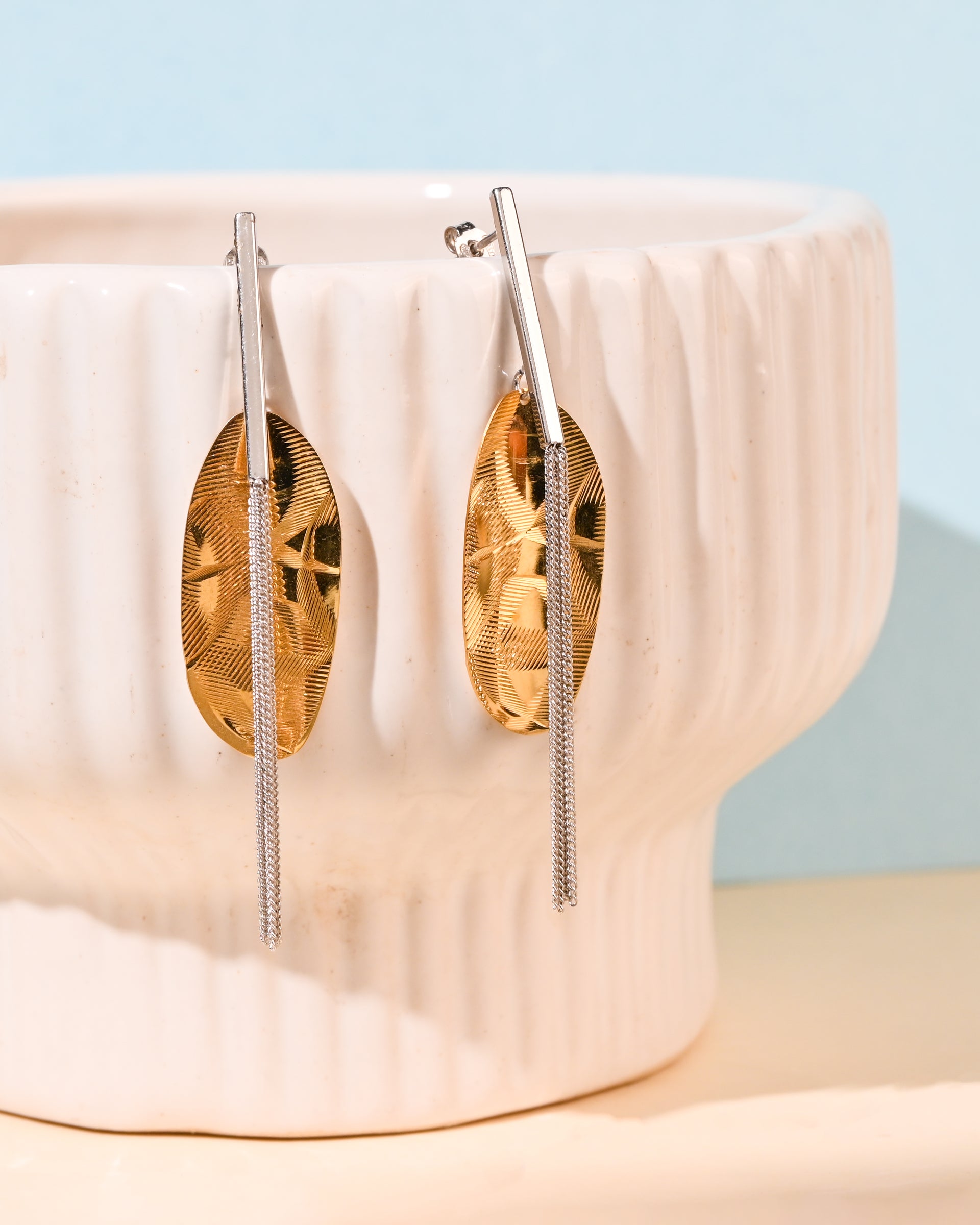 Twinrays Radiant Leaf Drops Earrings