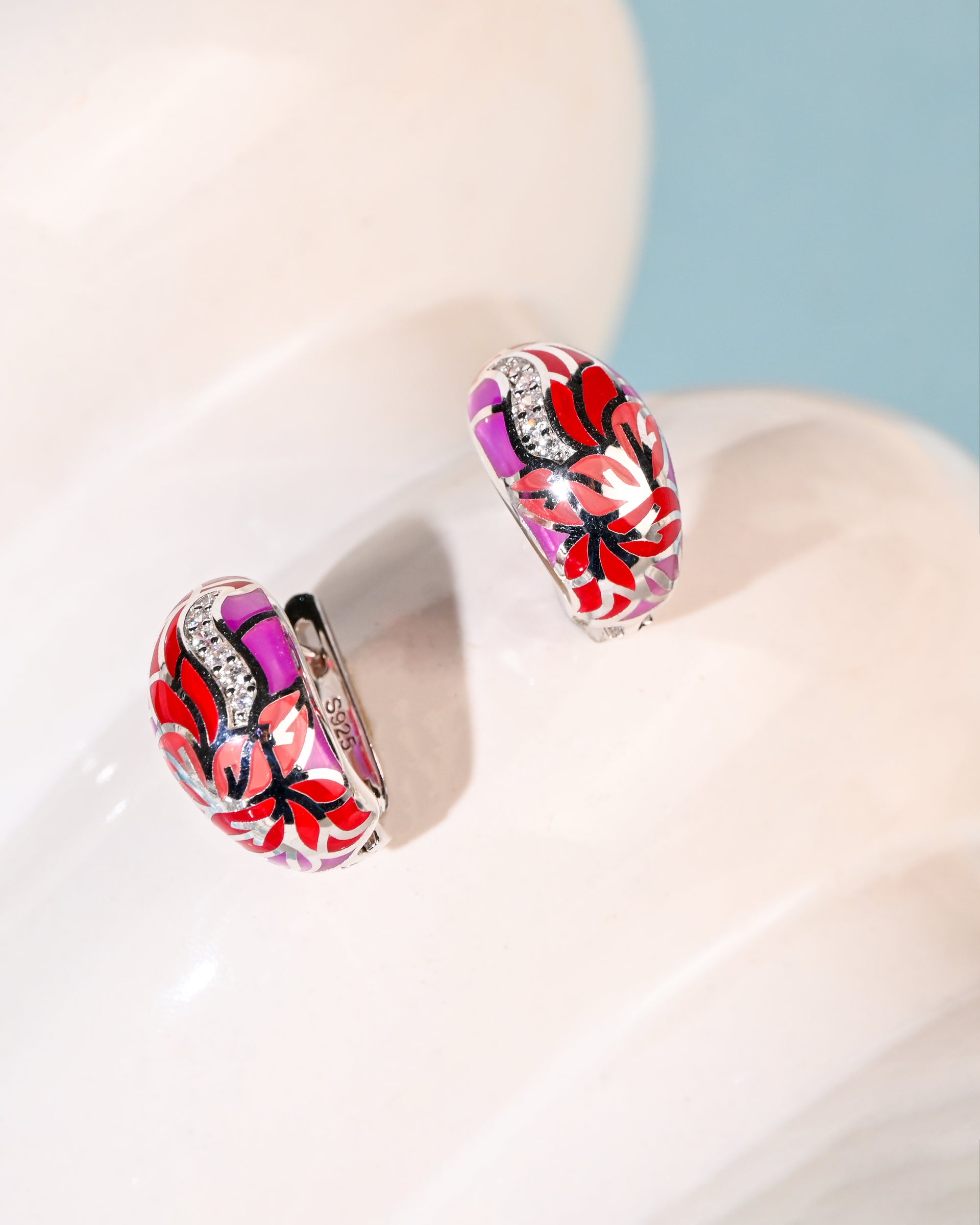 Twinrays Crimson Petal Glow Earrings