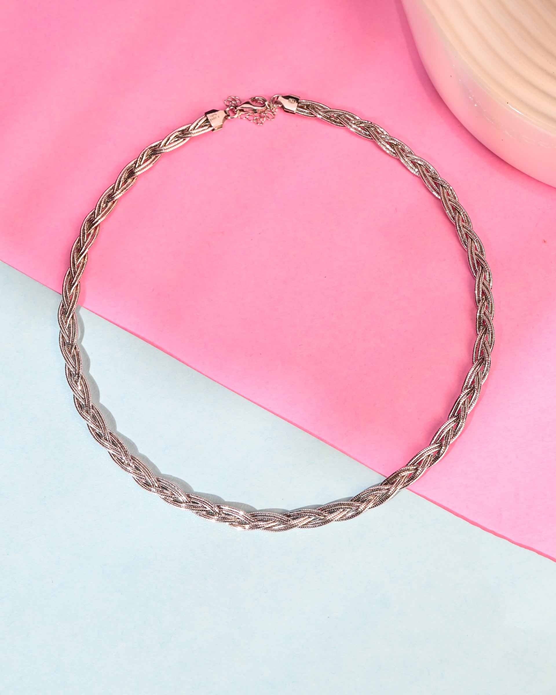 Twinrays Silver Braid Necklace