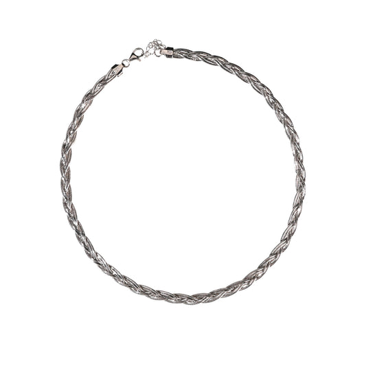 Twinrays Silver Braid Necklace