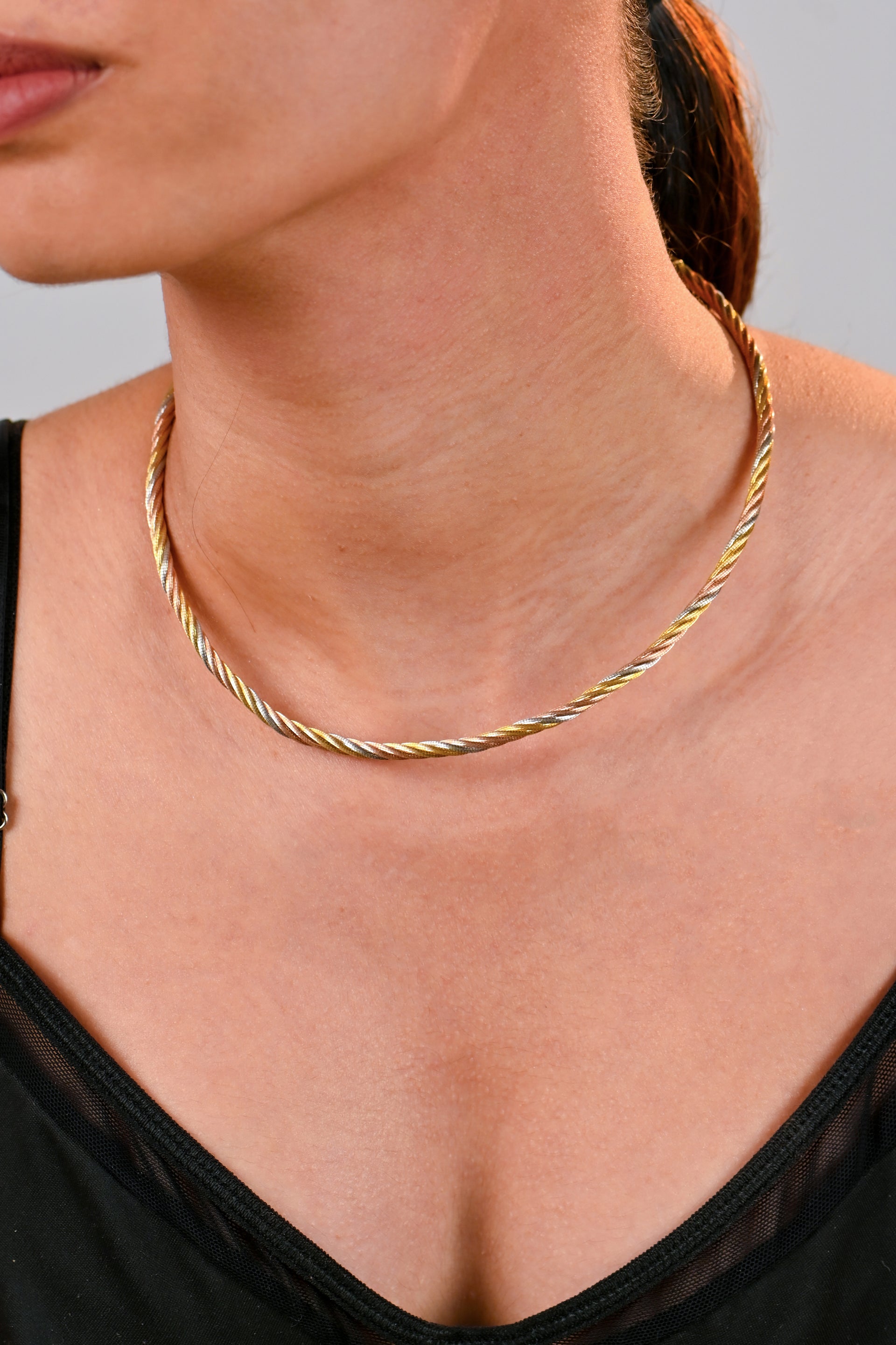 Twinrays Tri-Twisted Silver Necklace