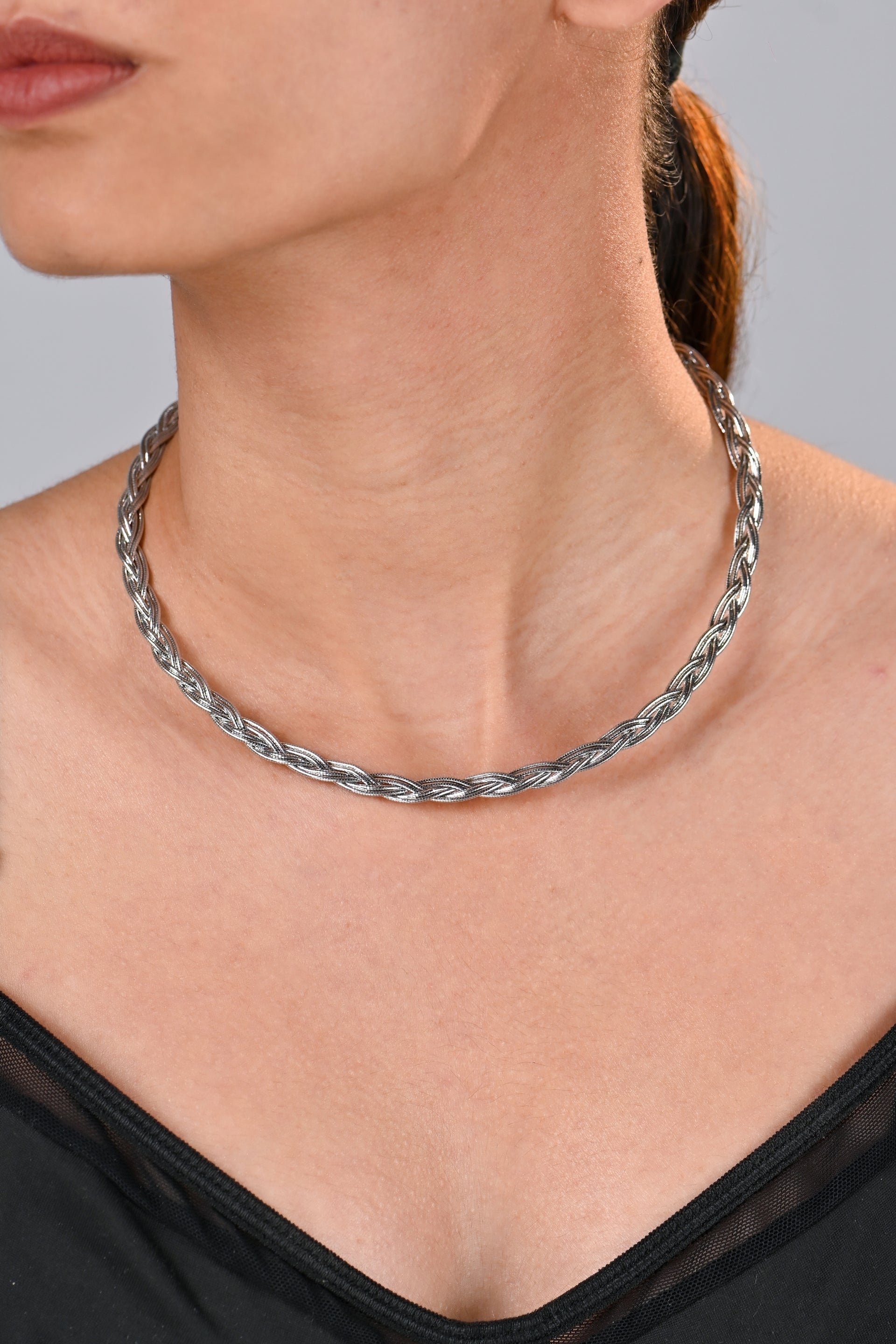 Twinrays Silver Braid Necklace