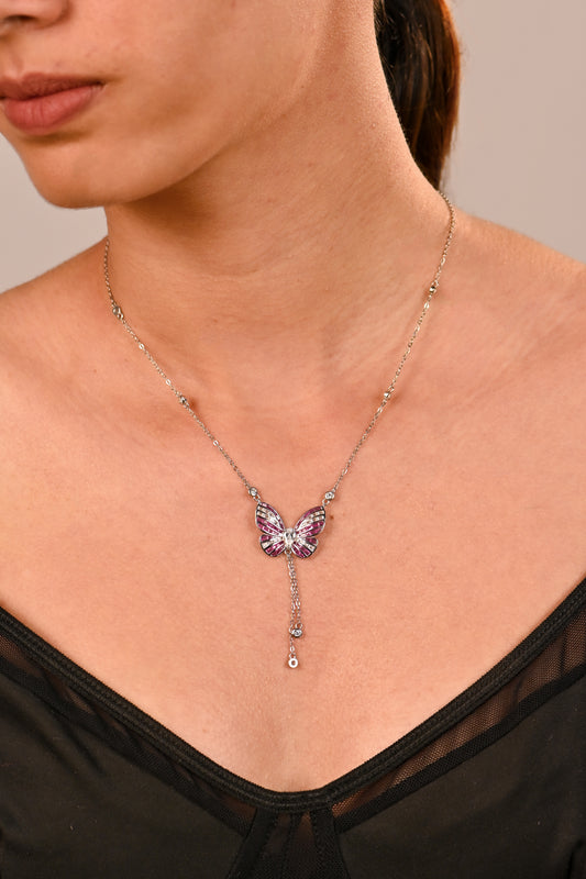 Twinrays Silver Whisper Butterfly Necklace