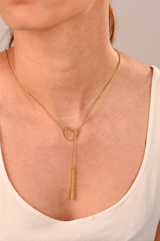 Twinrays Golden Orbit Drop Necklace