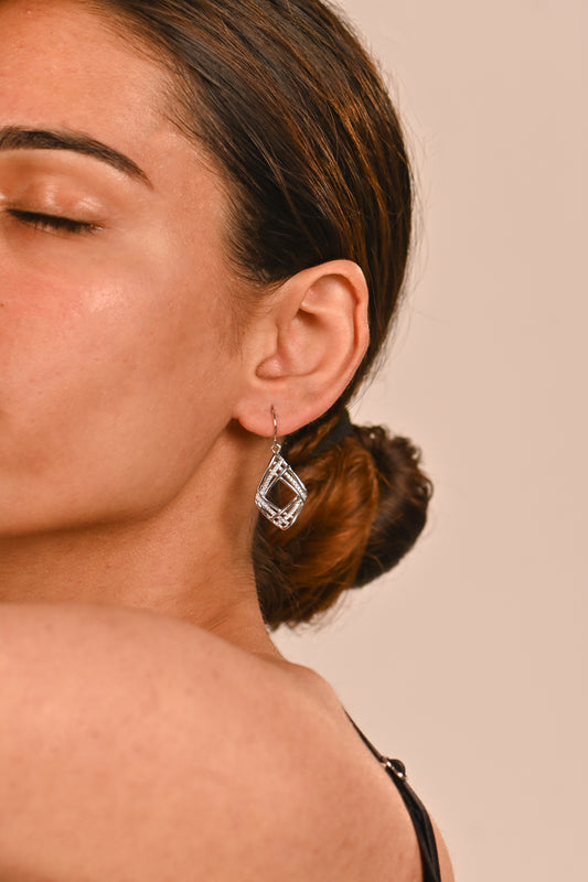 Twinrays Silver Prism Drops Earrings