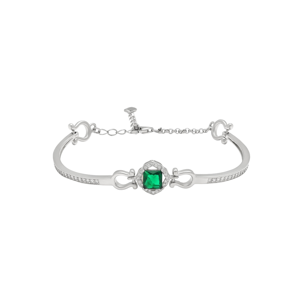 Emerald Luxe 925 Silver Clasp Bracelet