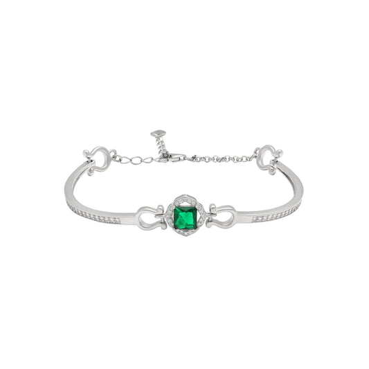 Emerald Luxe 925 Silver Clasp Bracelet