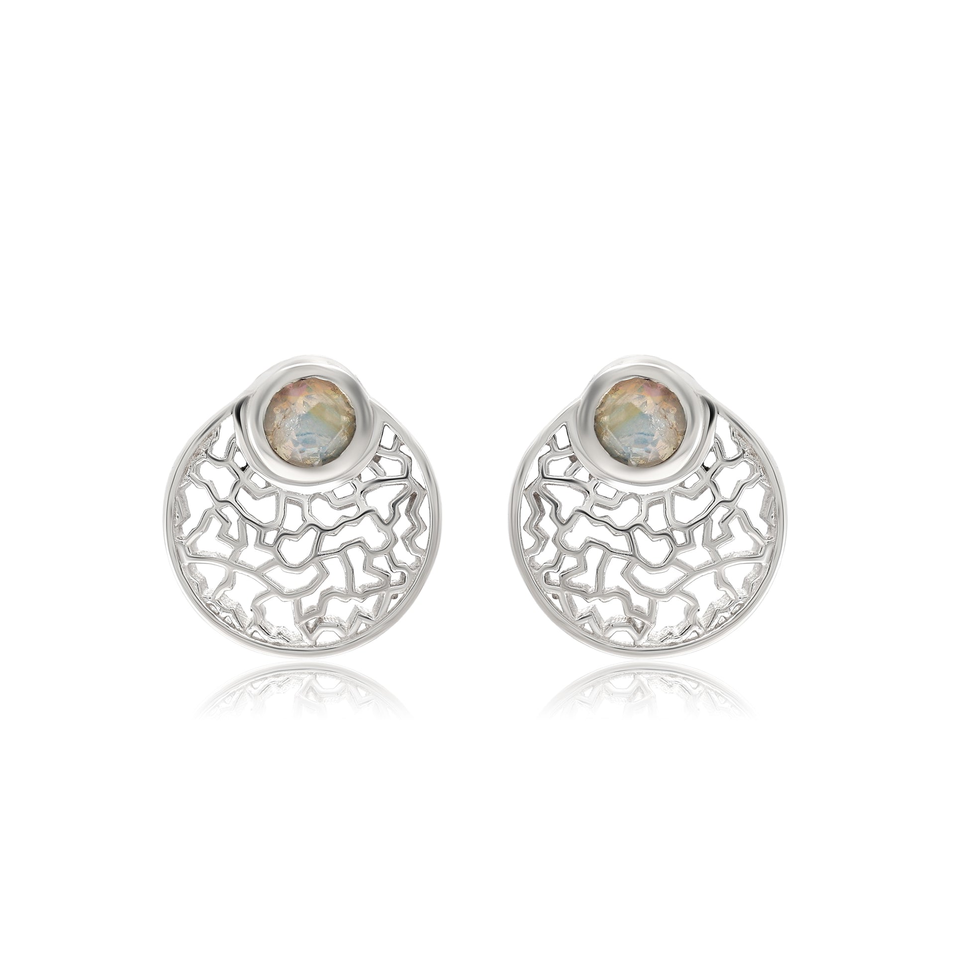 Moonstone Silver Stud Earring