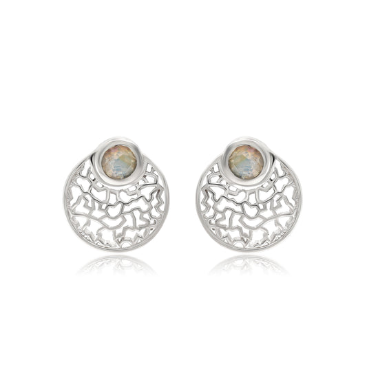Moonstone Silver Stud Earring