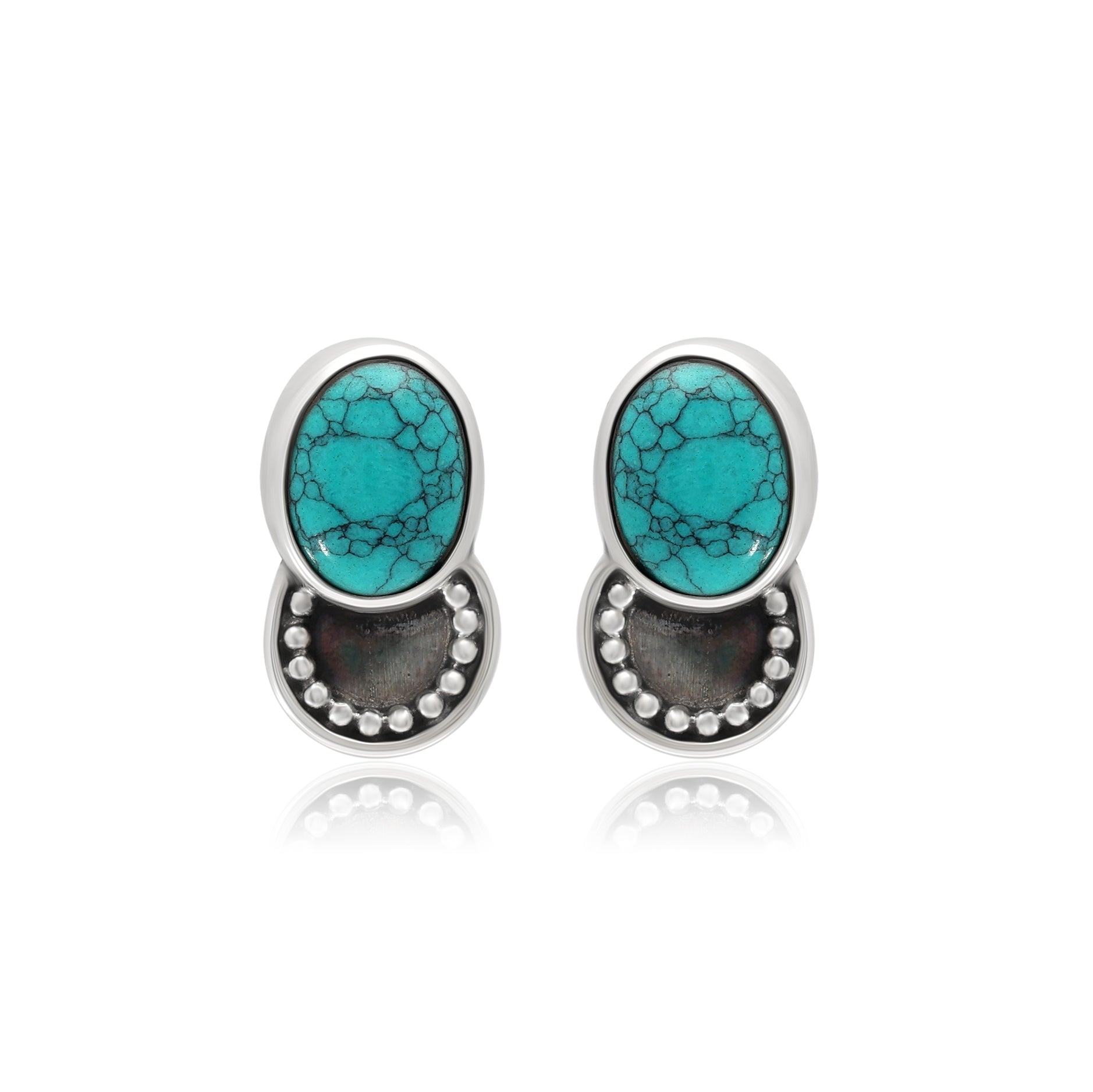Turquoise Silver Stud Earrings