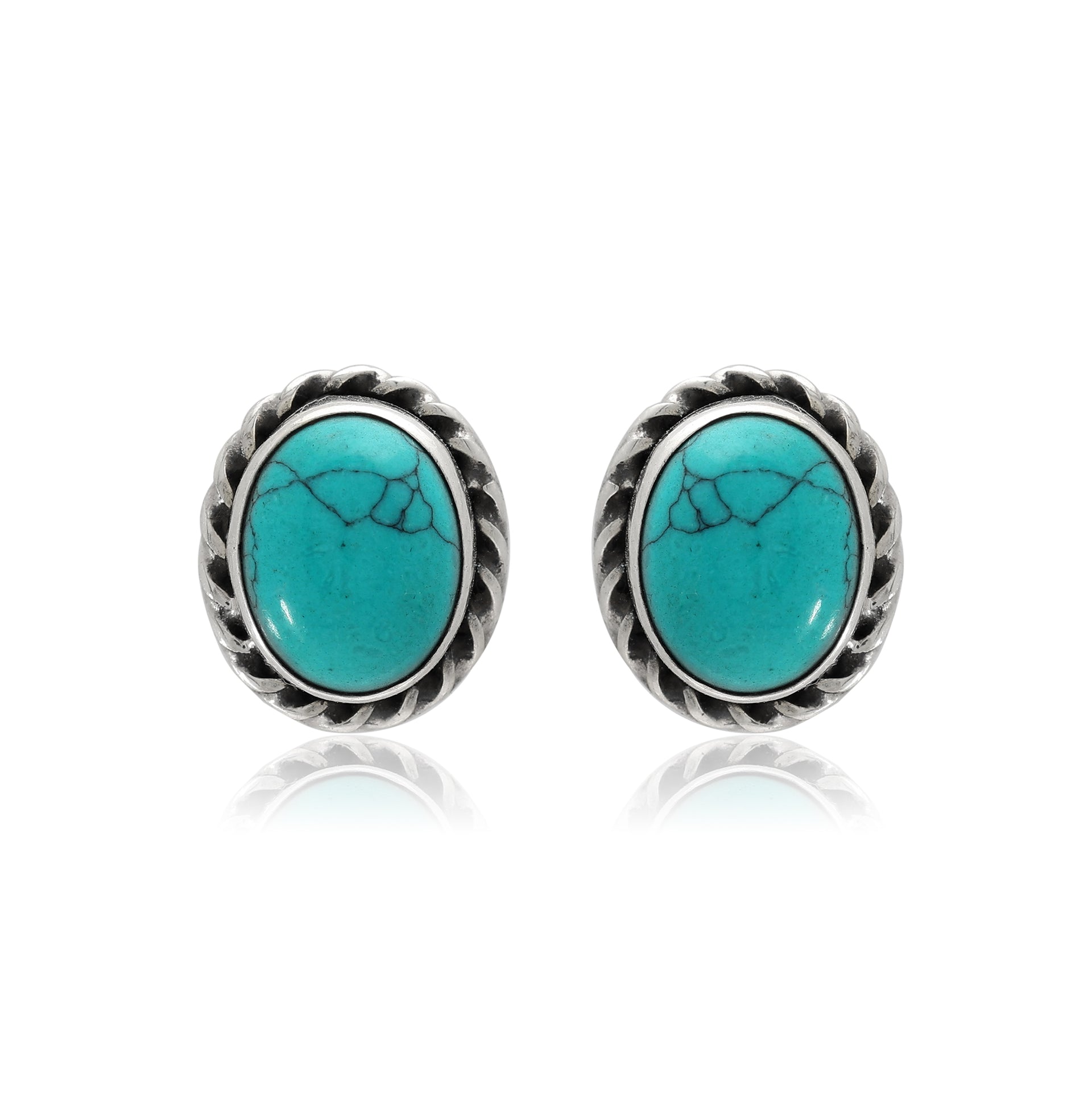 Turquoise Silver Stud Earrings