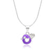 925 Sterling Silver Purple Bird Pendant Necklace