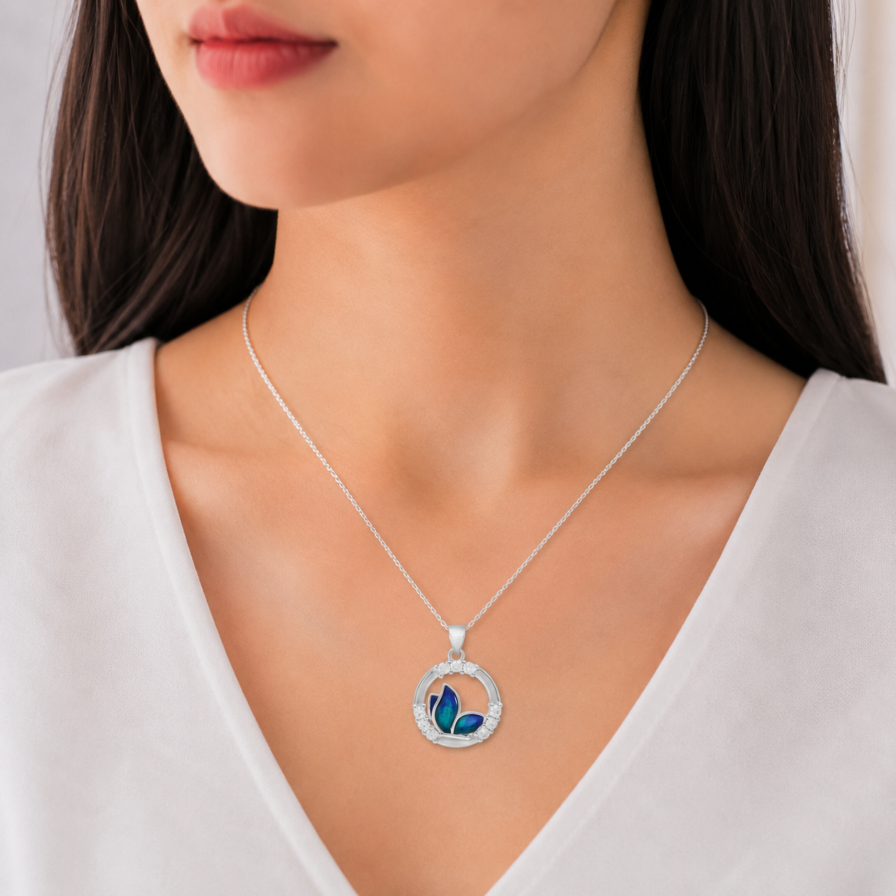 TwinRays Butterfly Halo Pendent