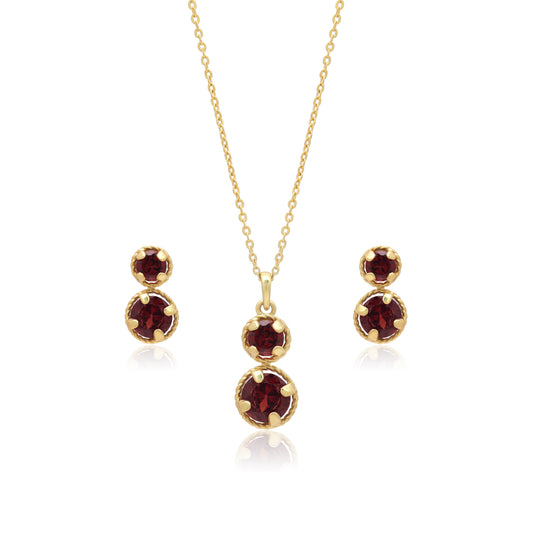 Smoky Quartz Elegance Pendant & Earrings Set