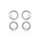 Twinrays Silver Pearl Orbit Drop Earrings