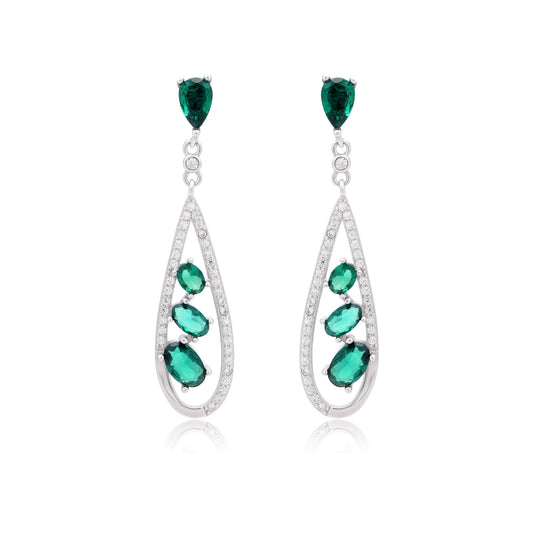 Twinrays Royal Green Droop Earrings