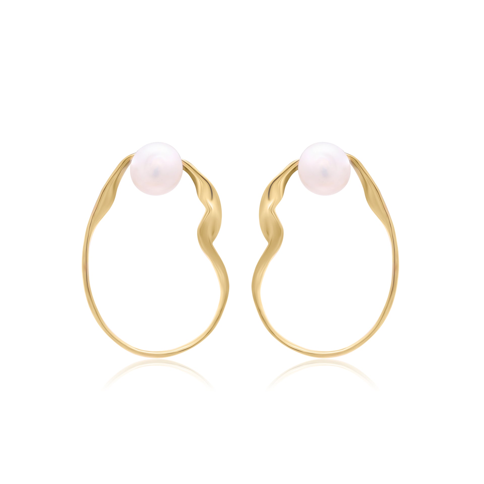Twinrays Soft Wave Pearl Earrings