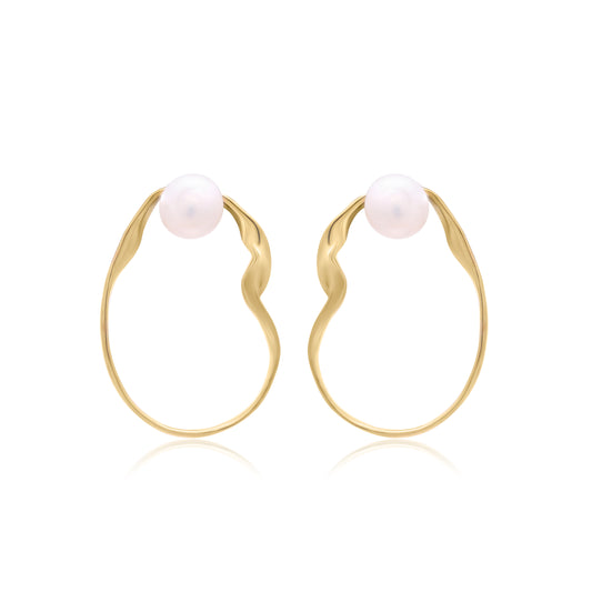 Twinrays Soft Wave Pearl Earrings