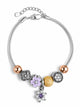 925 Sterling Silver Lilac Flower Charm Bracelet