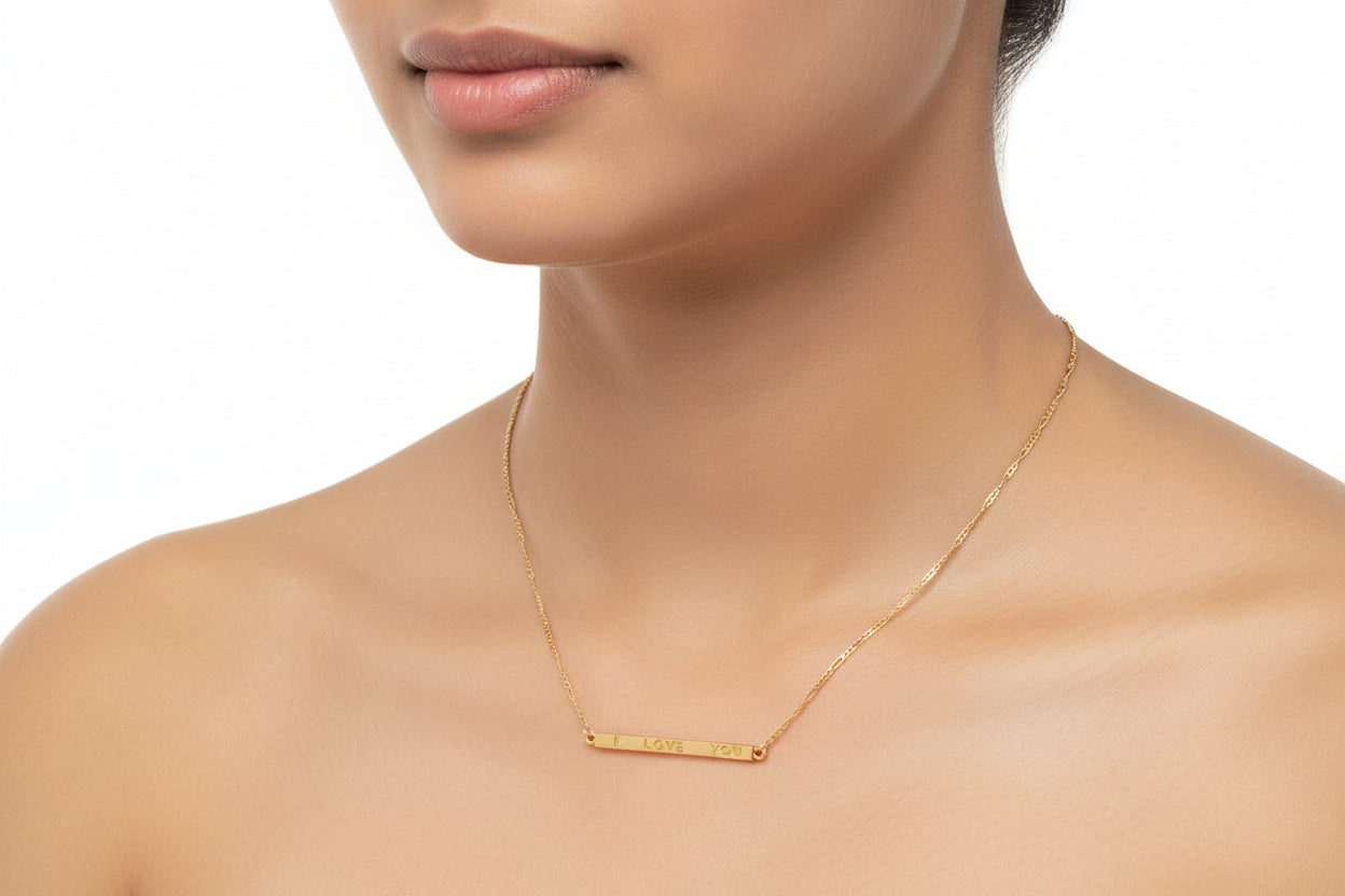 Twinrays Forever Love Bar Necklace