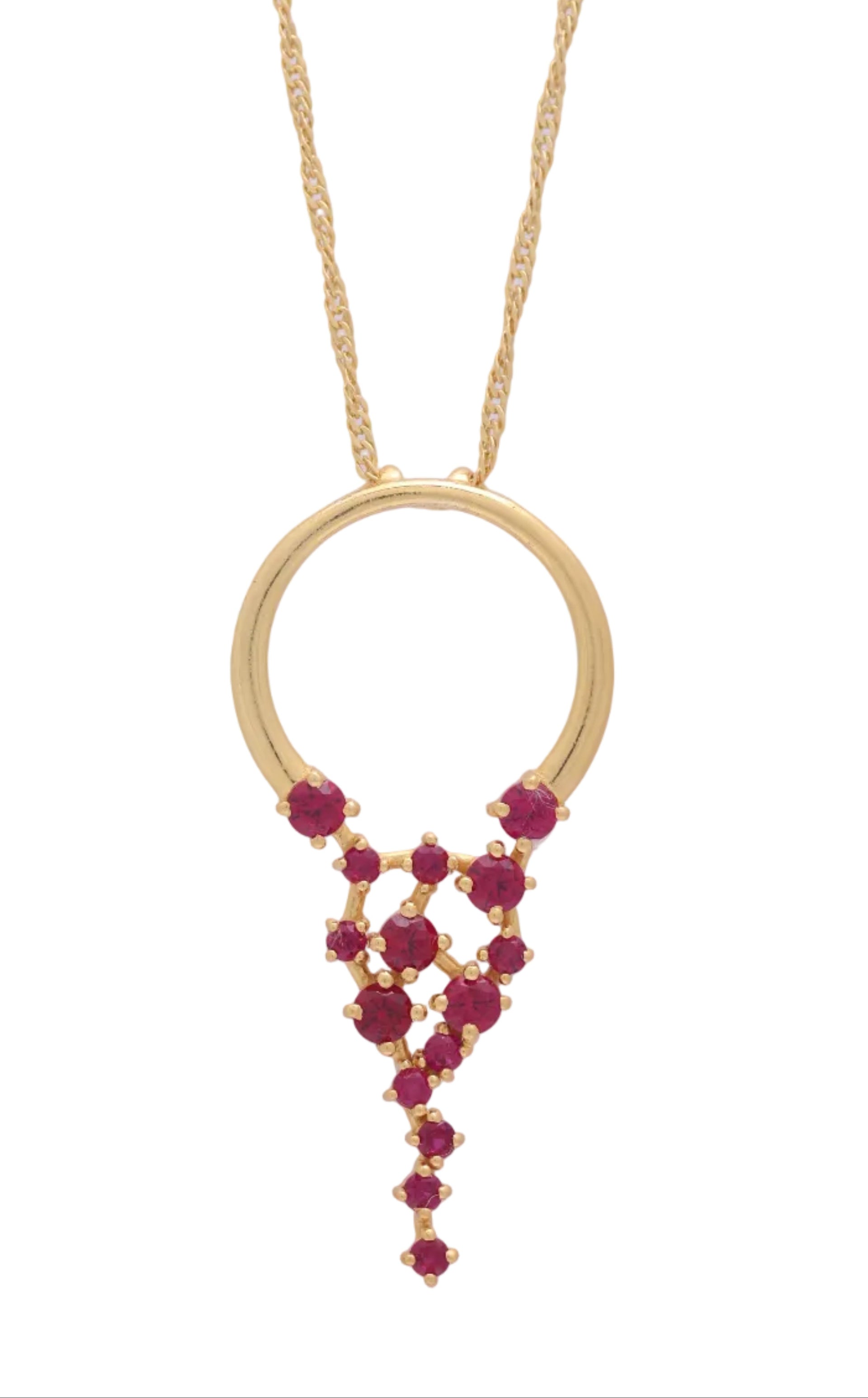 Twinrays Ruby Rain Circle Necklace