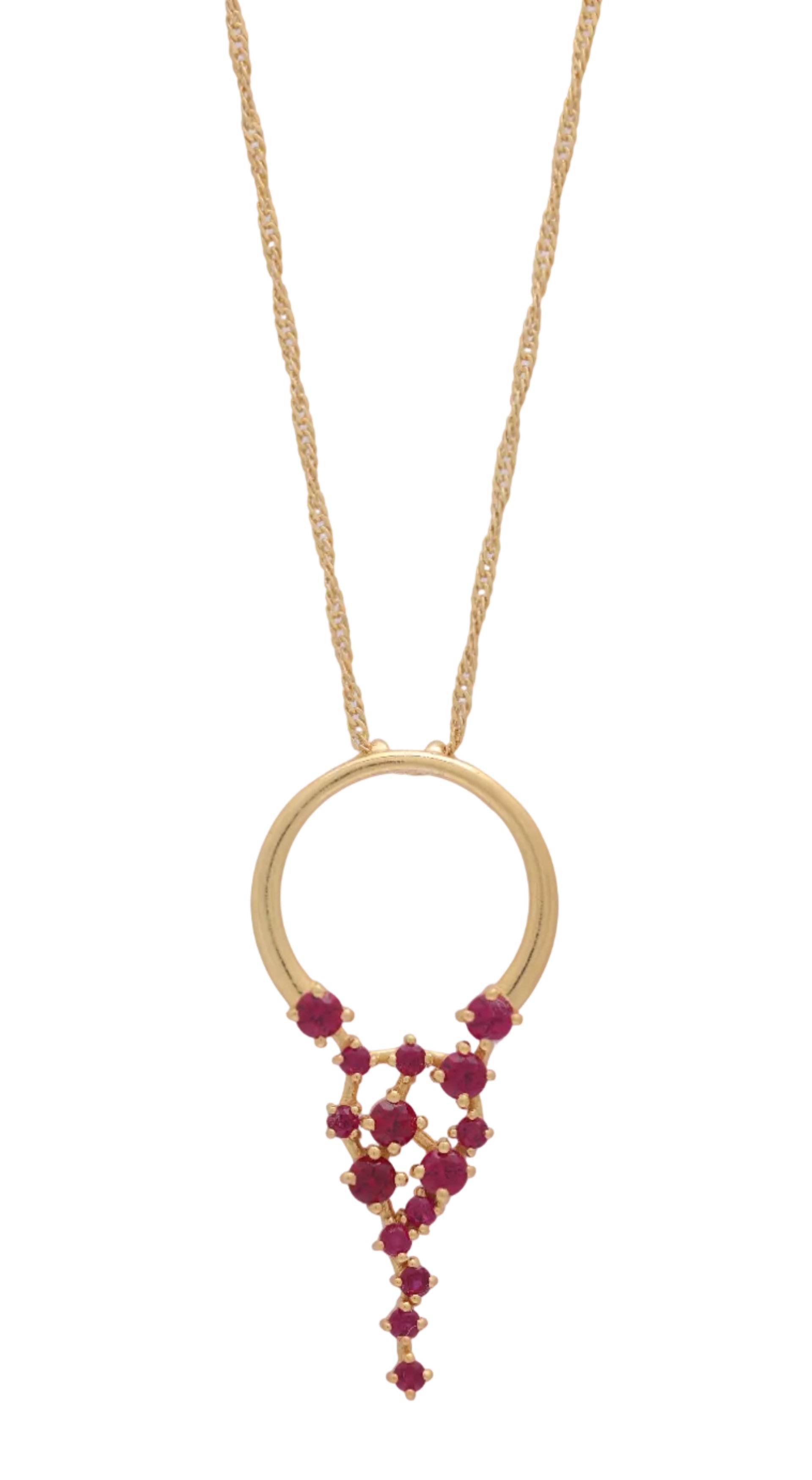 Twinrays Ruby Rain Circle Necklace