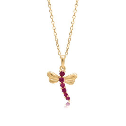 Twinrays Ruby Dragonfly Grace Necklace