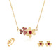 Ruby Blossom Floral Jewellery Set