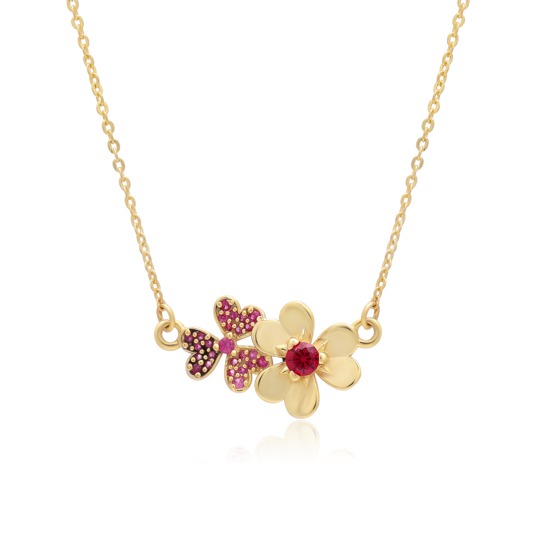 Twinrays Ruby Blossom & Flutter Necklace