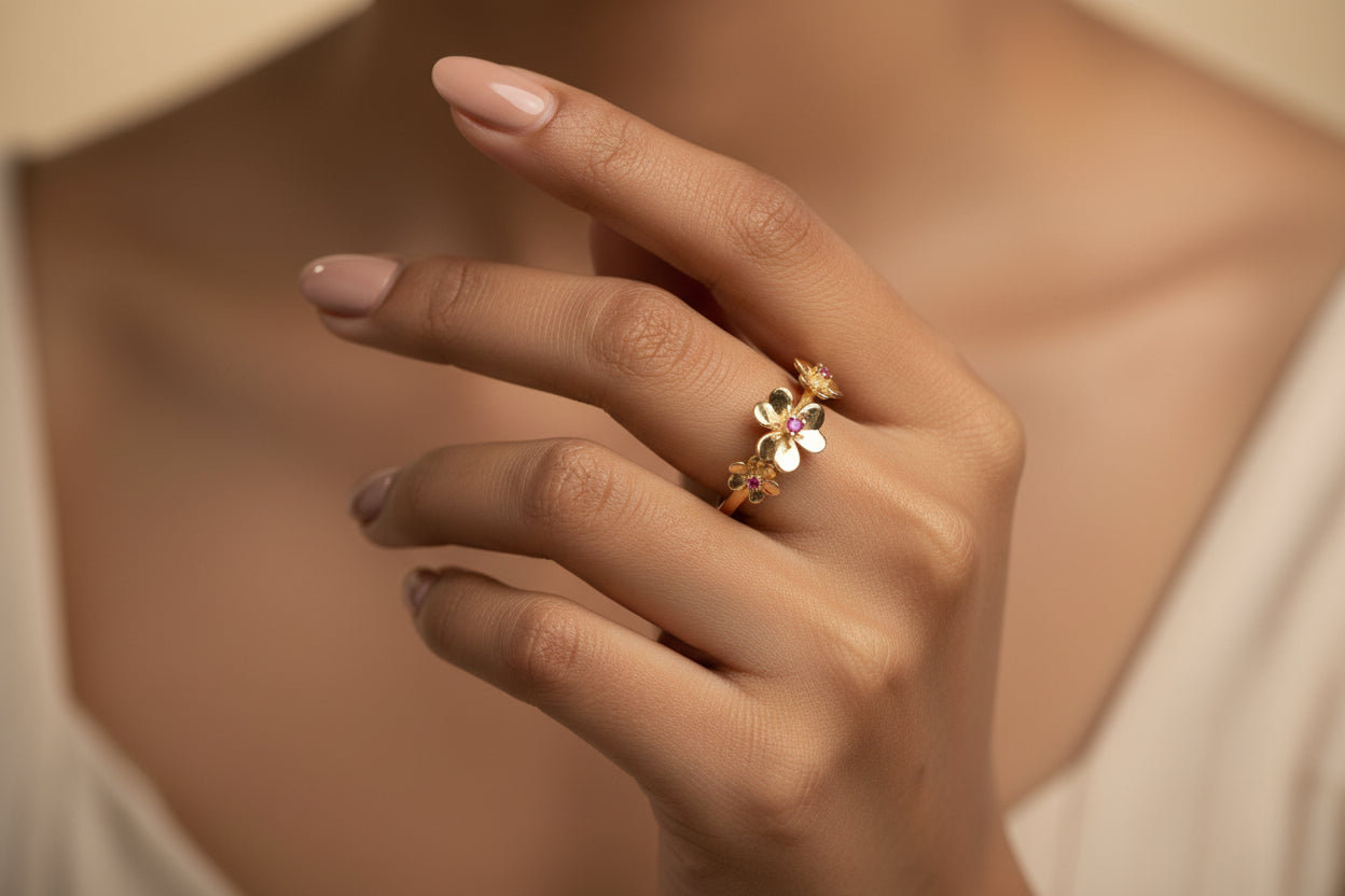 Twinrays Ruby Blossom & Flutter Ring